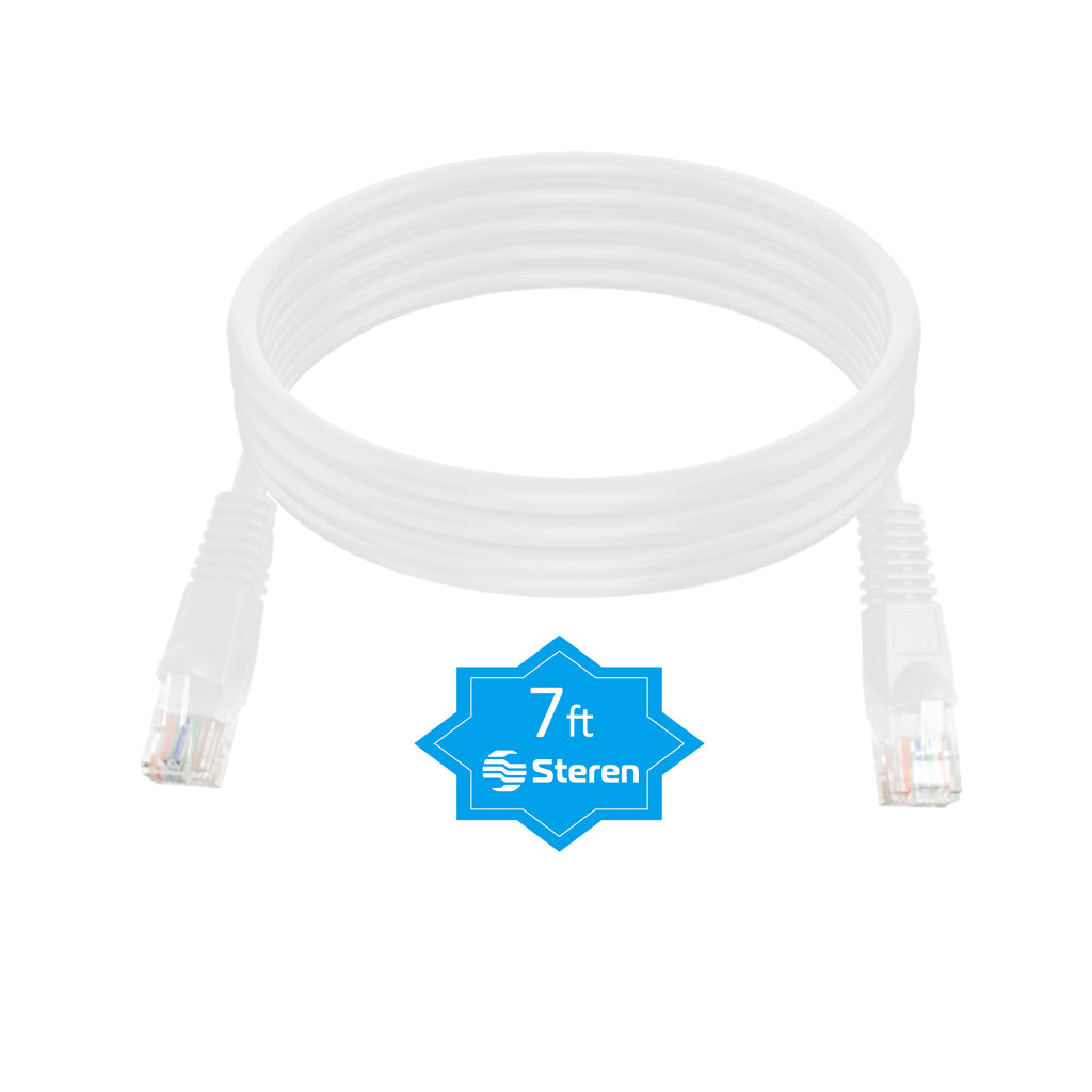 Steren 7ft Cat6 Patch Cord Snagless UTP cULus Molded White